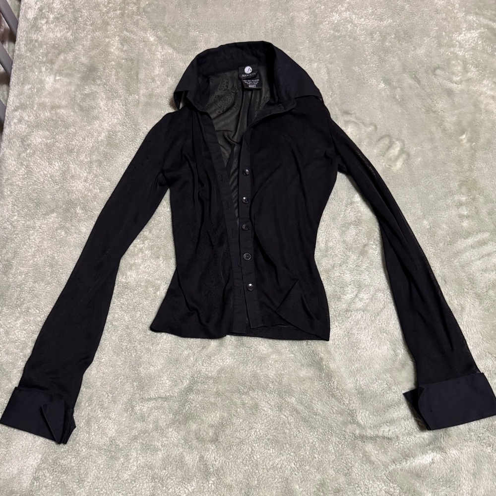 Vintage 90s Goth Sheer Top